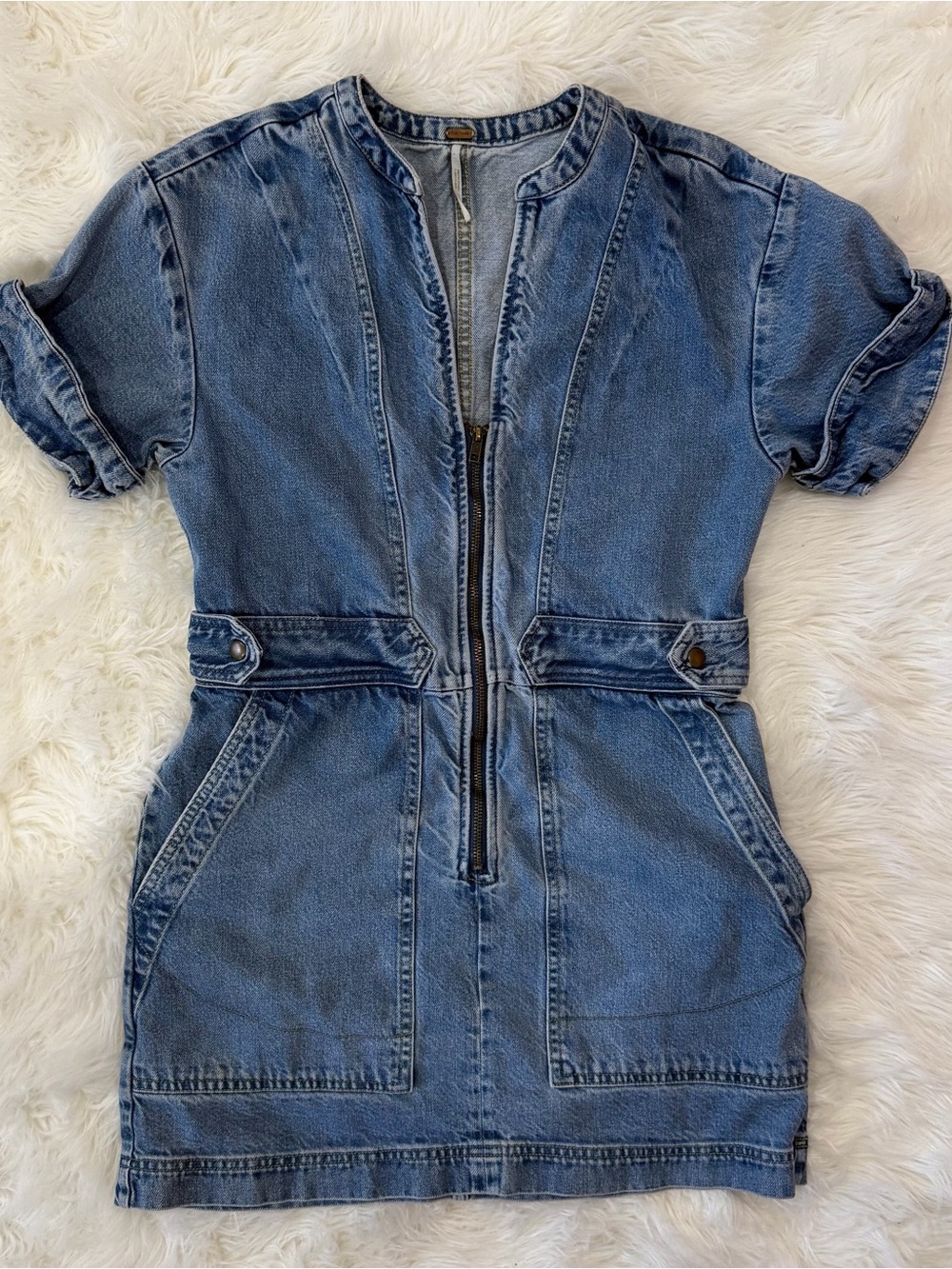 Free People denim utility dress